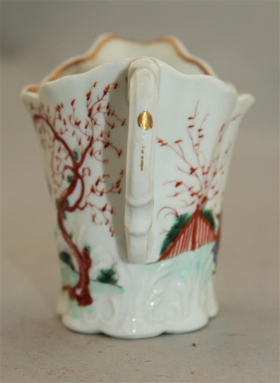 A Worcester Chelsea Ewer cream jug, c.1760, 9cm., slight rim fault